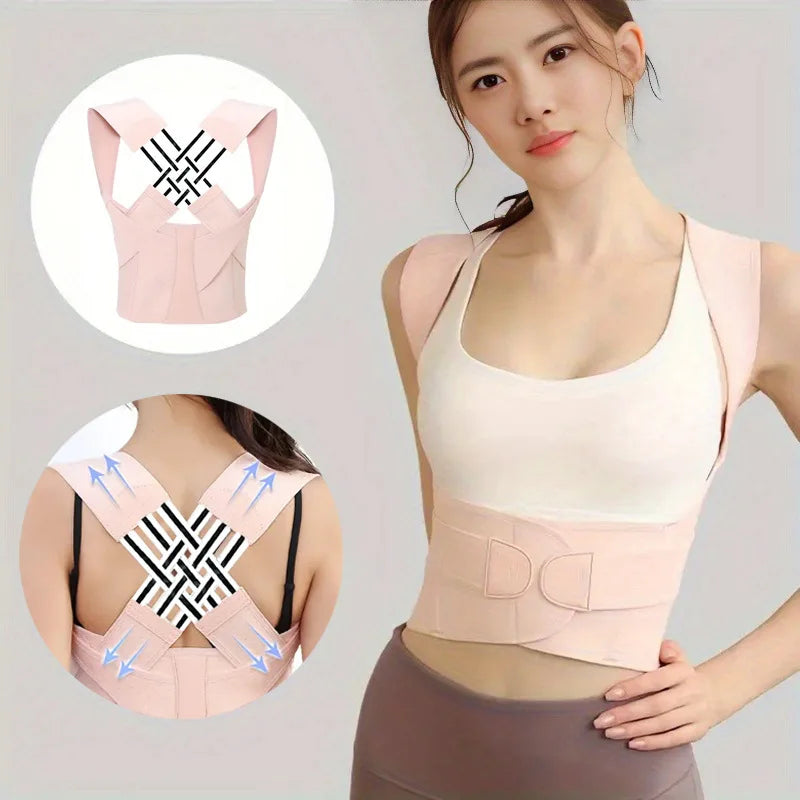 Adjustable Posture Corrector for Men & Women – Back Straightener Brace for Upper & Middle Spine Support